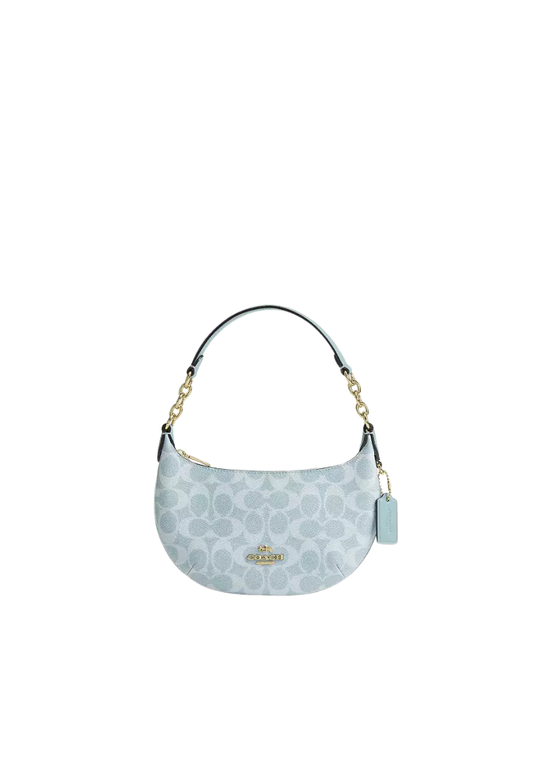 Coach Mini Payton Shoulder Bag Signature Canvas In Light Blue CEL06