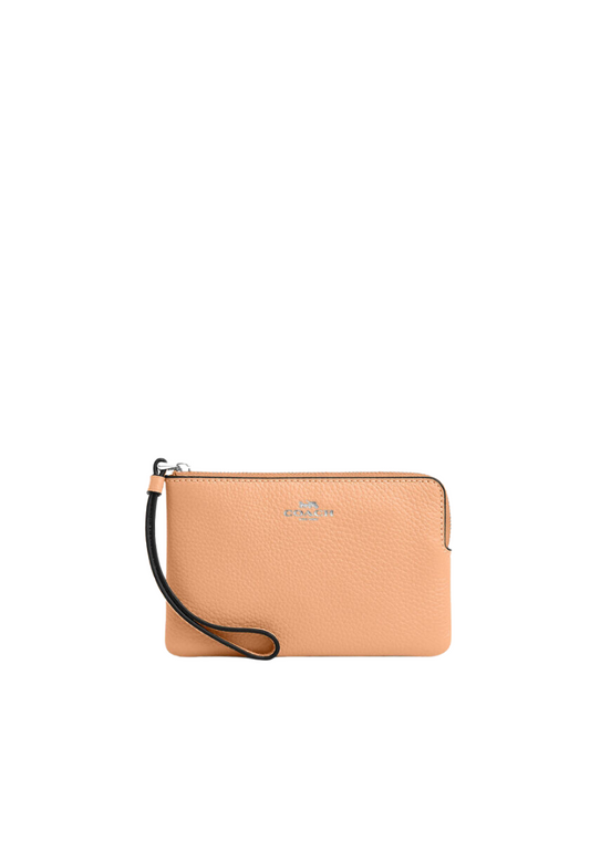 Coach Corner Zip Wristlet In Faded Blush CP483