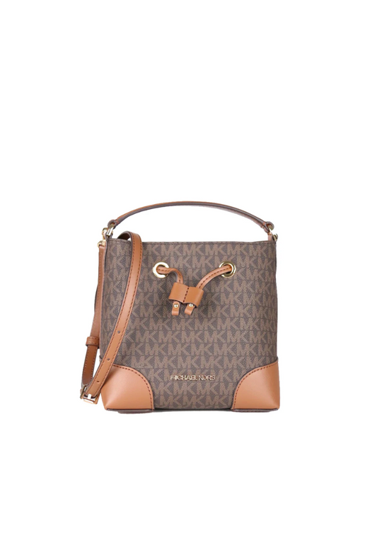 Michael Kors XS Suri Mini Bucket Crossbody Shoulder Bag 35F2GM9M1B PVC Leather MK in Brown