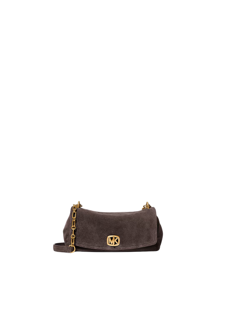 ( PREORDER ) Michael Kors Bryant Small Suede Convertible Shoulder Bag In Chocolate 30F6AYTL5S