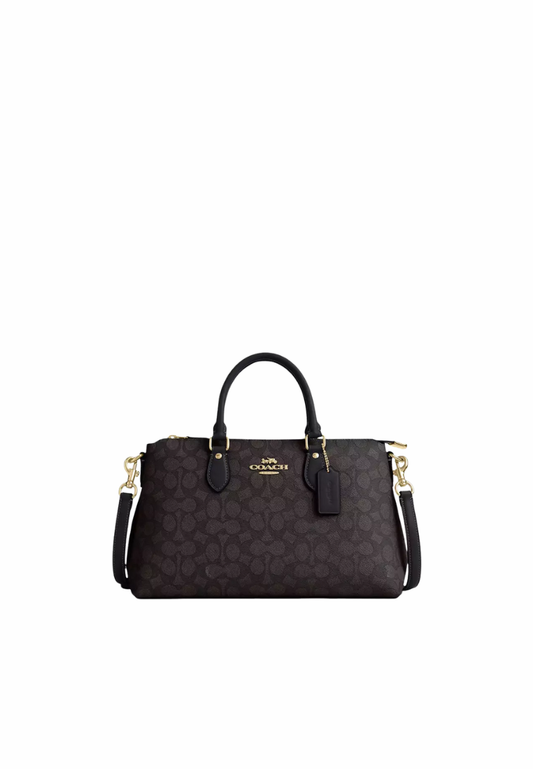 Coach Georgia Satchel Bag In Walnut Black CW422