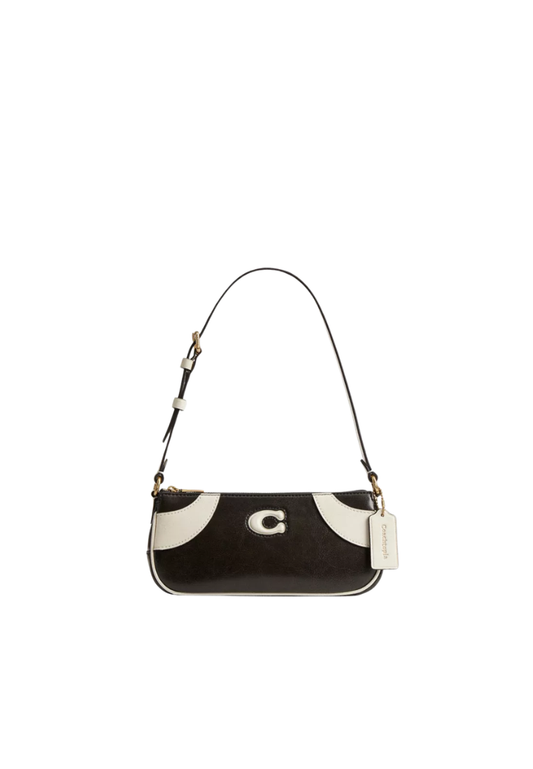 Coach Bowling Small Shoulder Bag In Black White CFB01