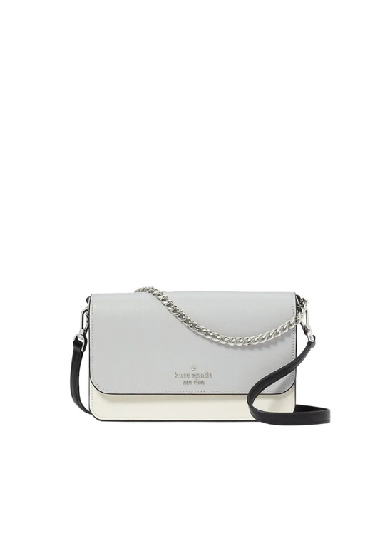 Kate Spade Madison Crossbody Bag Flap Convertible In Platinum Grey KC623