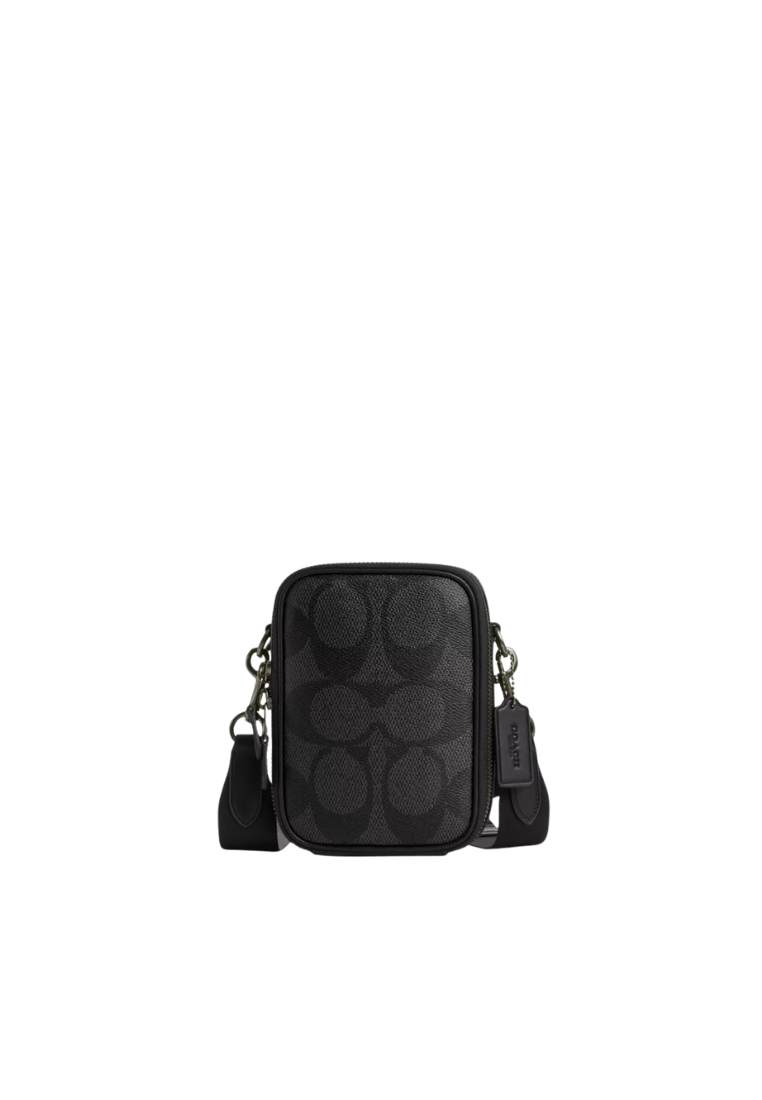 Coach Stanton Crossbody Bag In Signature Canvas In Charcoal Black CBI33