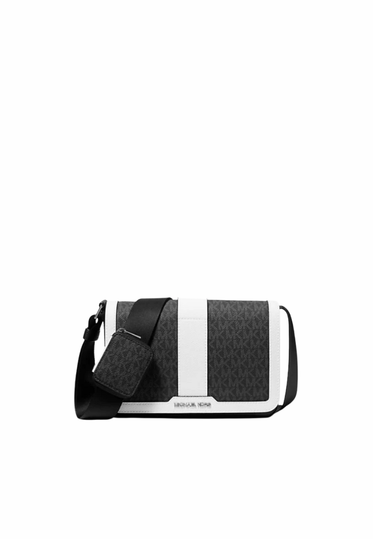 Michael Kors Cooper Color-Block Signature Logo With Pouch Crossbody Bag In Bright White 37S5LCOM6B