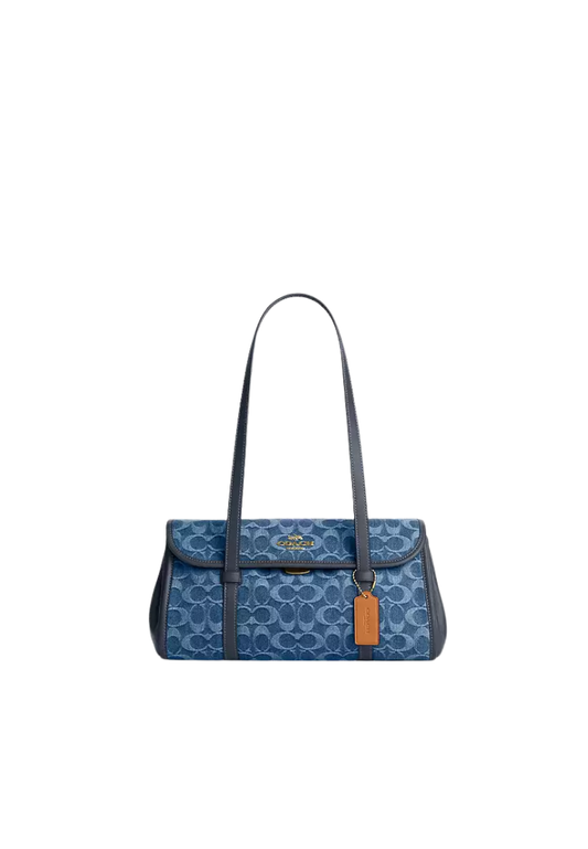 Coach Bridget Flap Shoulder Bag In Signature Denim In Indigo CDE94