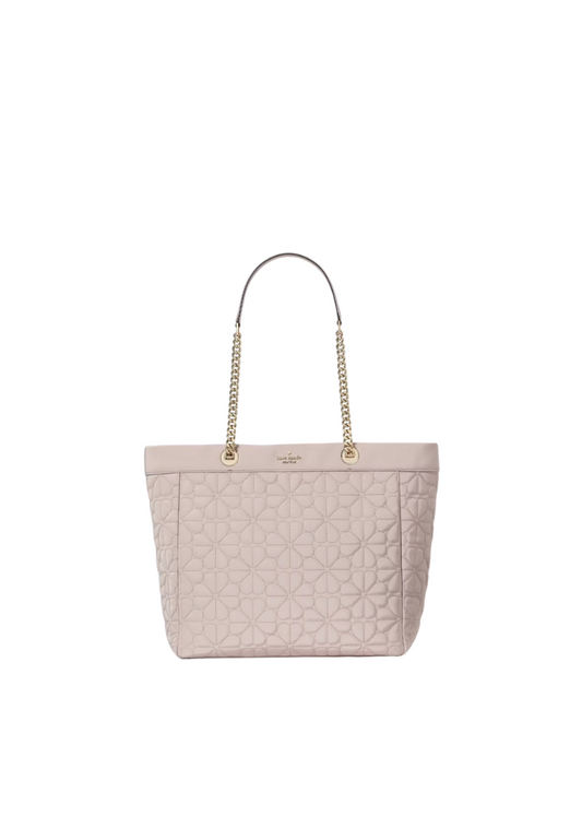 Kate Spade Spade Flower Quilted Fabric Xl Tote Bag In Cozy Grey Kk074