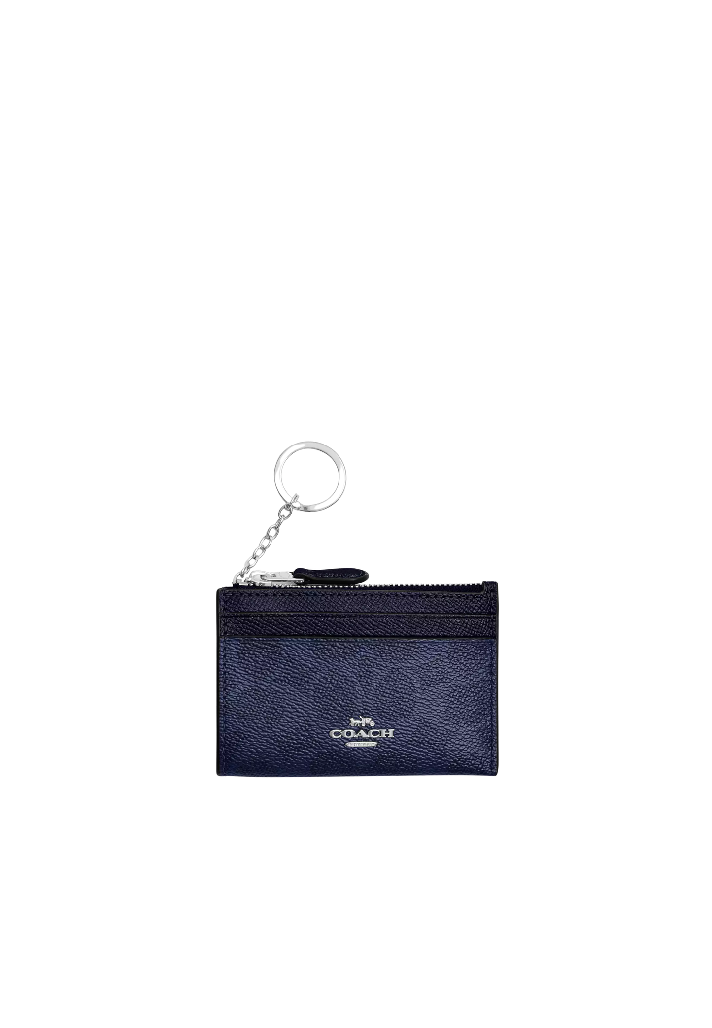 Coach Mini Skinny ID Card Case In Signature Canvas In Blue Navy CCS50