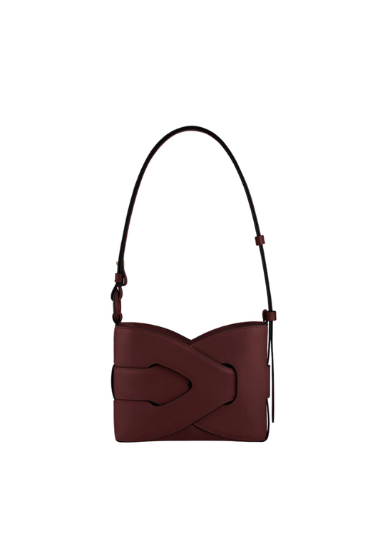 ( PREORDER ) Polene Nodde Shoulder Bag In Smooth Black Cherry
