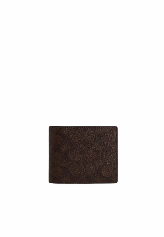 Coach Men 3 in 1 Wallet Blocked Signature In Mahogany Multi CX209
