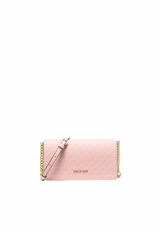 Michael Kors Jet Set Medium Crossbody Bag Signature Logo In Powder Blush 35F5GTVC8V