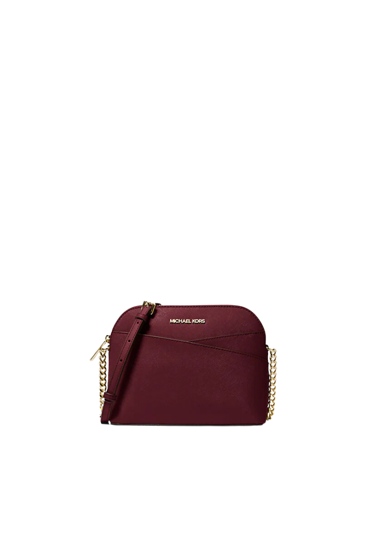 Michael Kors Jet Set Travel Medium Dome Crossbody Bag In Oxblood Rouge Sombre 35F1GTVC6T