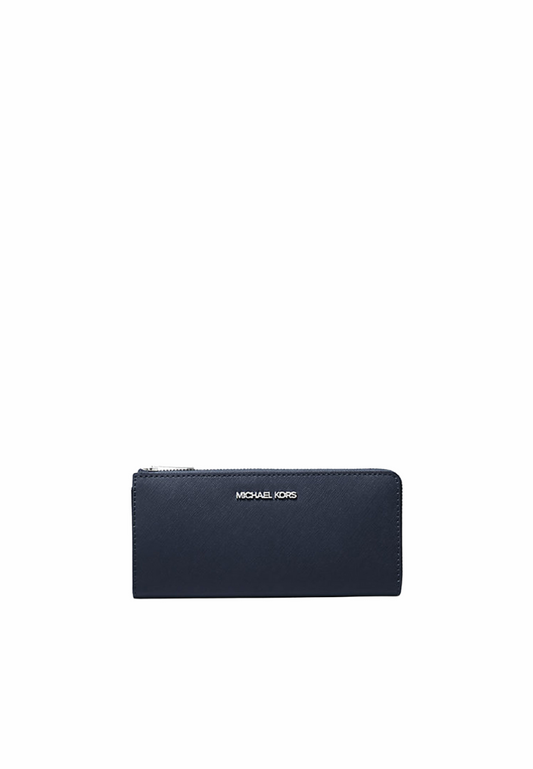 Michael Kors Jet Set Travel Large Wallet Saffiano Leather In Navy 35R4STVE3L