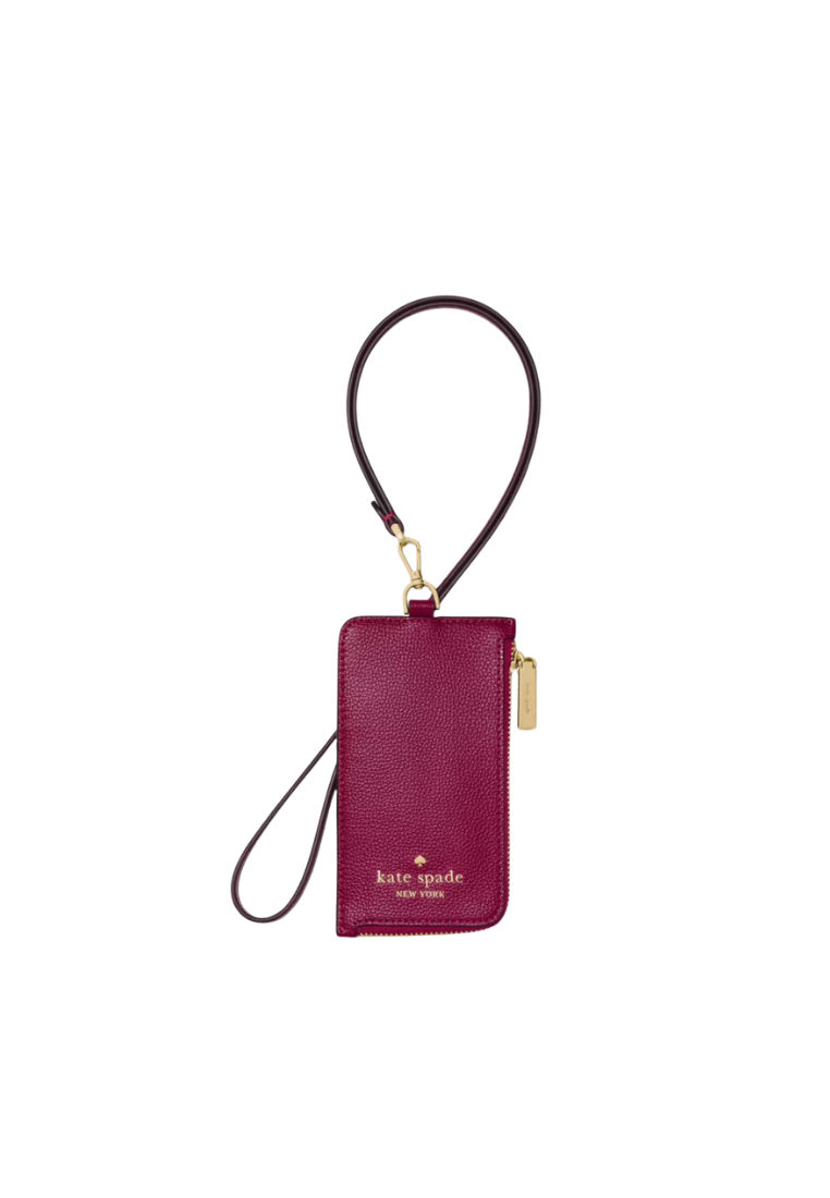 Kate Spade Card Case Lanyard In Dark Rasberry KP247