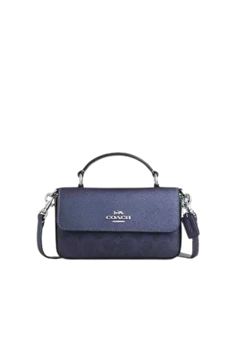 Coach Mini Josie Top Handle In Signature Canvas In Blue Navy CCK68
