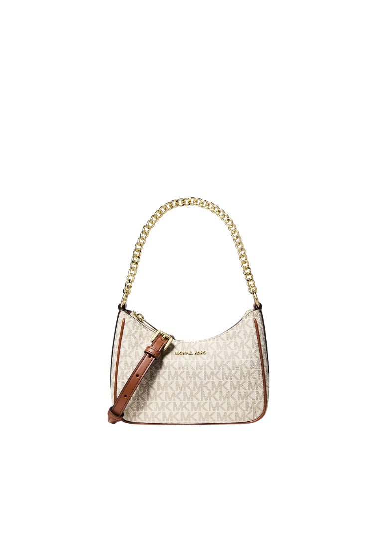 Michael Kors Jet Set Signature Logo Convertible Crossbody Bag In Vanilla 35F5GTVC0B