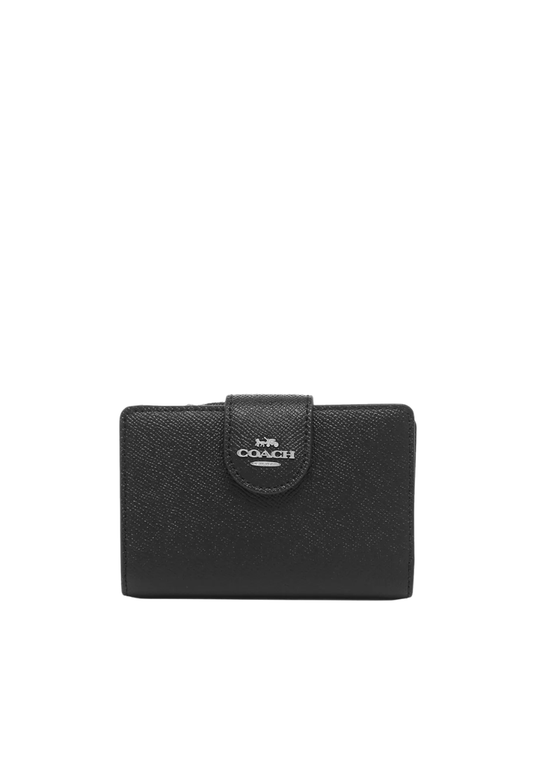 Coach Crossgrain Medium 6390 Corner Zip Wallet In Black