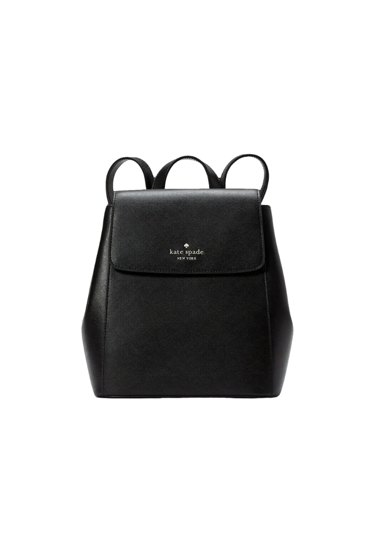 Kate Spade Madison Flap Backpack Saffiano Leather In Black KC428
