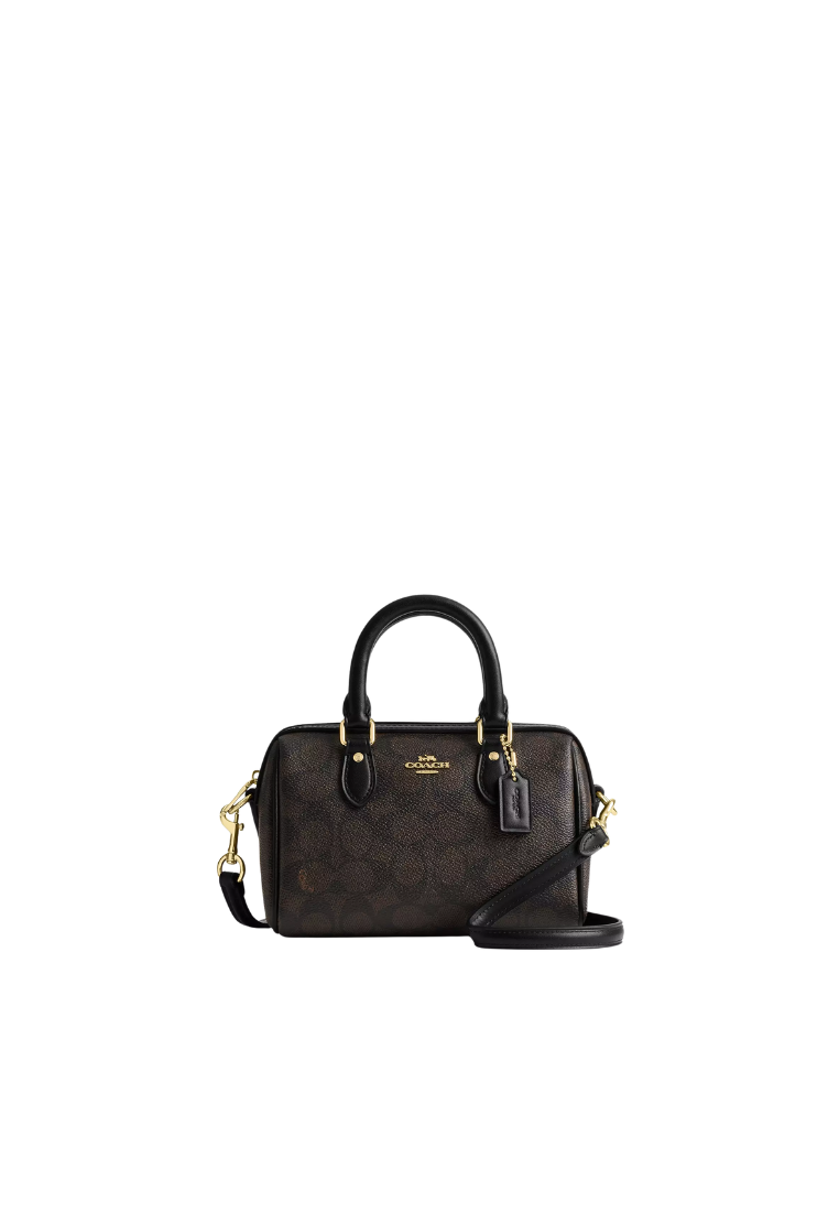 ( PREORDER ) Coach Mini Rowan Crossbody Bag In Walnut Black CW329