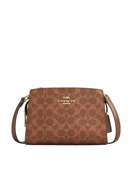 Coach Gia Crossbody Bag In Signature Canvas In Brown Copper CCK70