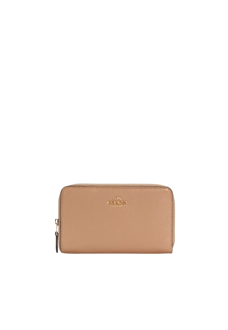 Coach Medium ID C4124 Zip Wallet In Taupe