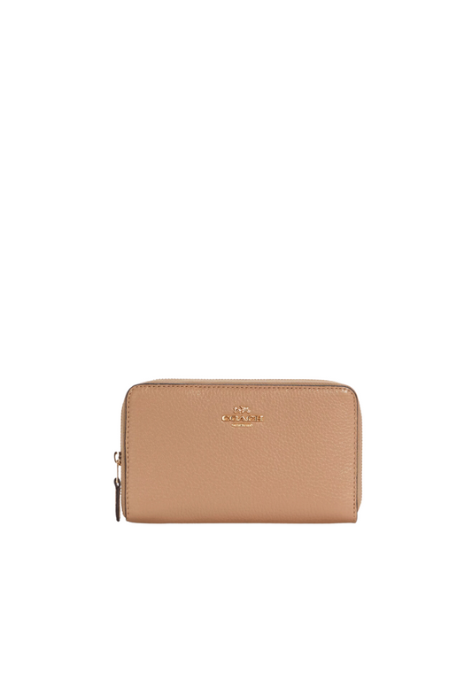 Coach Medium ID C4124 Zip Wallet In Taupe