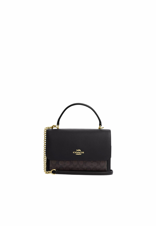 Coach Klare Top Handle Signature Canvas In Walnut Black CY687