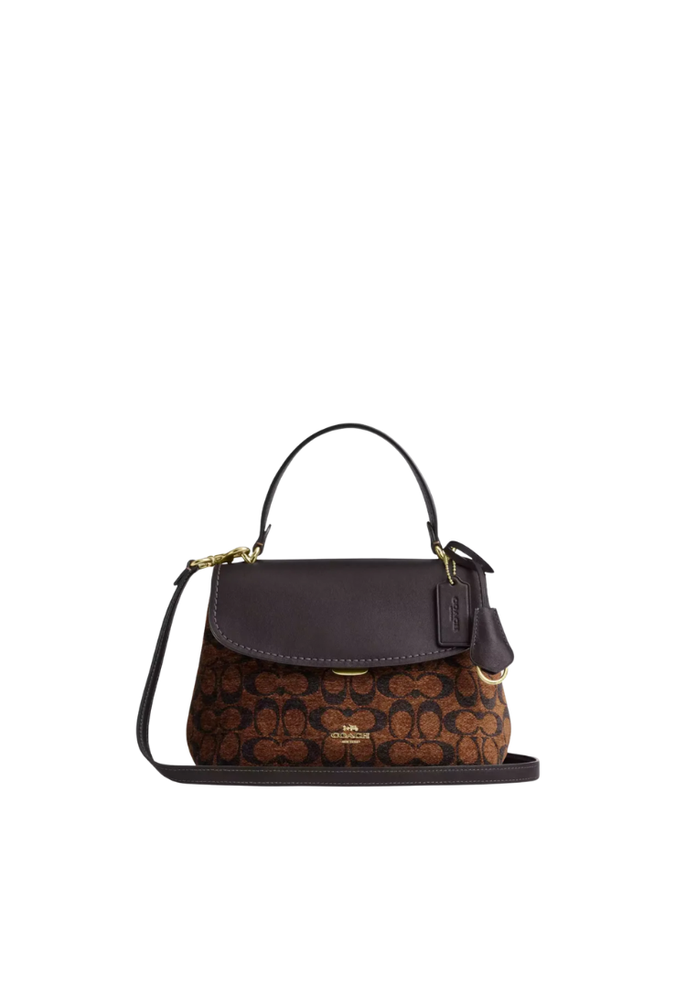Coach Emory Shoulder Bag In Signature Chenille In Gold Truffle CDB08