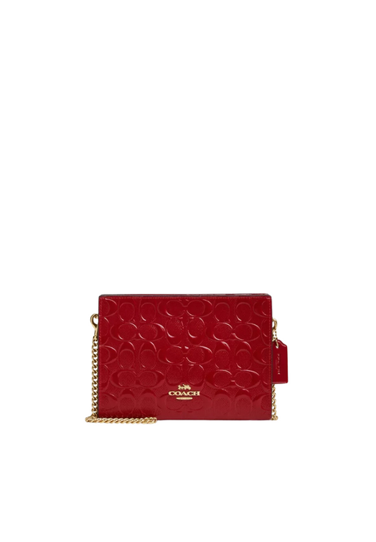 Coach Slim Crossbody Bag Signature In Red CV407