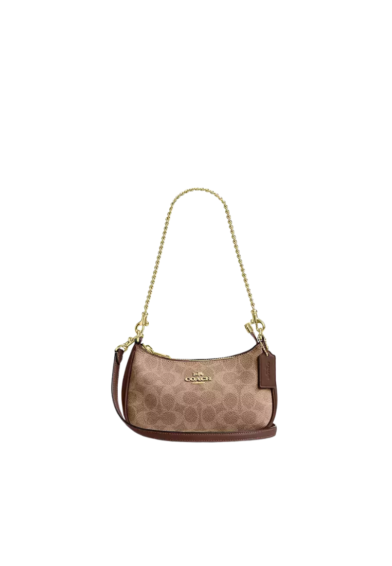 Coach Teri Shoulder Bag Mini In Tan Brown CW323