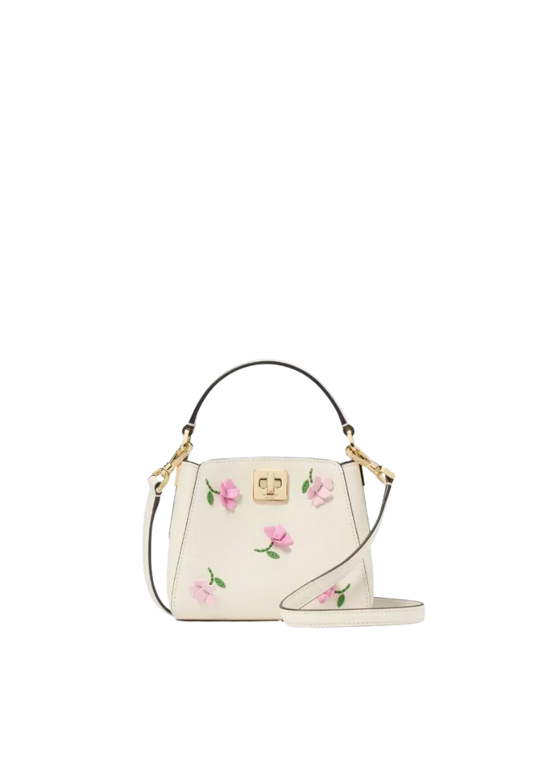 Kate Spade Phoebe Floral Applique Mini Top Handle In Meringue KK139