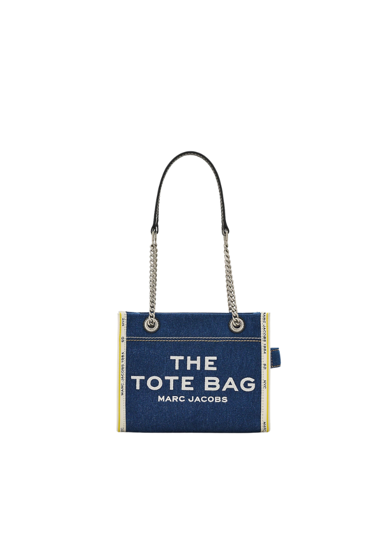 Marc Jacobs The Denim Chain Small Tote Bag In Dark Wash 2F4HTT029H05