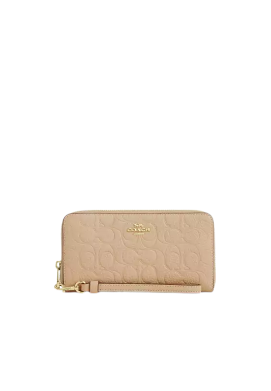 Coach Long Zip Around Wallet In Oat CCL35