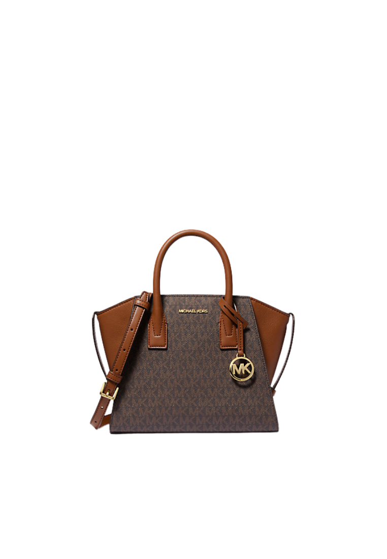 Michael Kors Avril Satchel Bag Small Logo In Brown 35F4G4VS1B