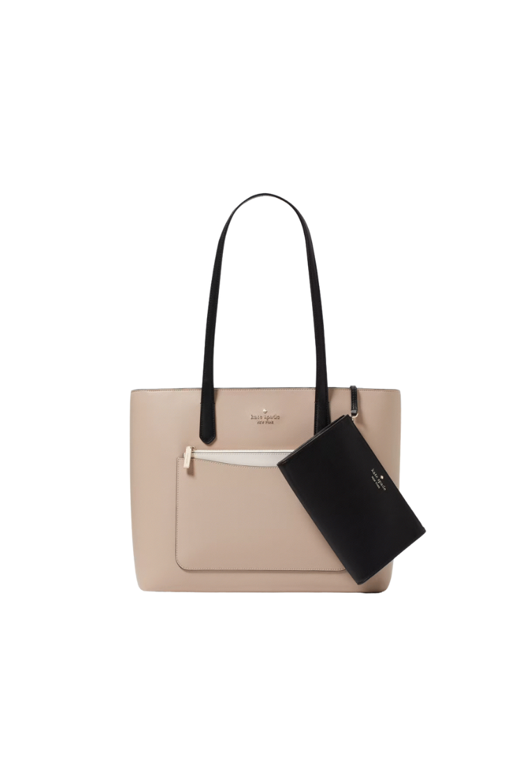Kate Spade Staci Colorblock Tote Bag Set In Warm Beige KH401
