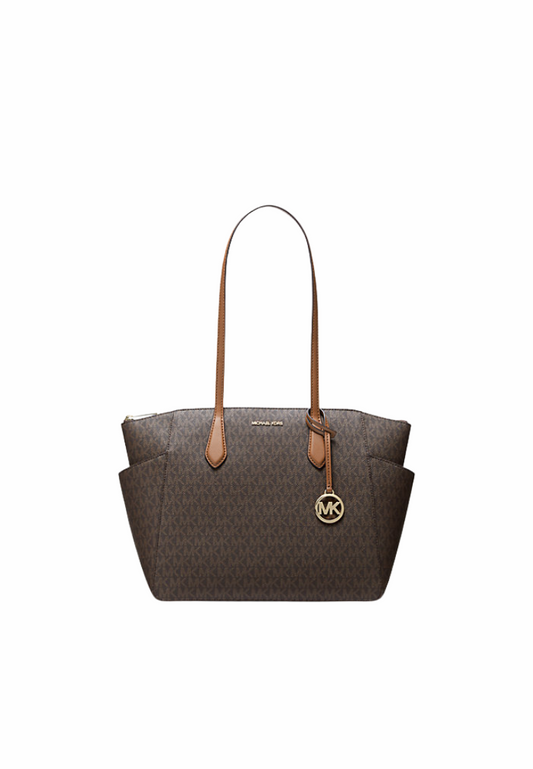 Michael Kors Marilyn Medium Tote Bag Signature Logo In Brown 35F5G6AT2B