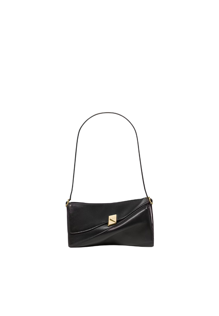 ( PREORDER ) Kate Spade Deco Twisted Flap Shoulder Bag In Black KP368