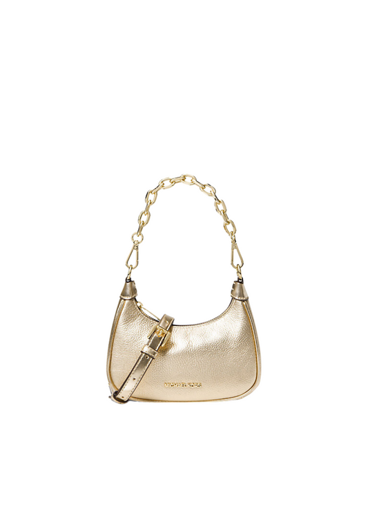 Michael Kors Cora Extra-Small Metallic Pebbled Leather Shoulder Bag In Pale Gold 35R4G4CC5M