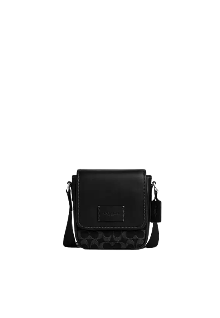 Coach Lucas Crossbody Bag Signature Denim In Black CAJ32