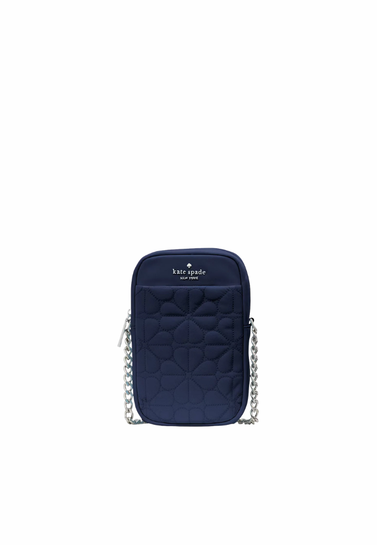 Kate Spade Spade Flower Crossbody Bag Quilted Fabric In Parisian Navy KK898