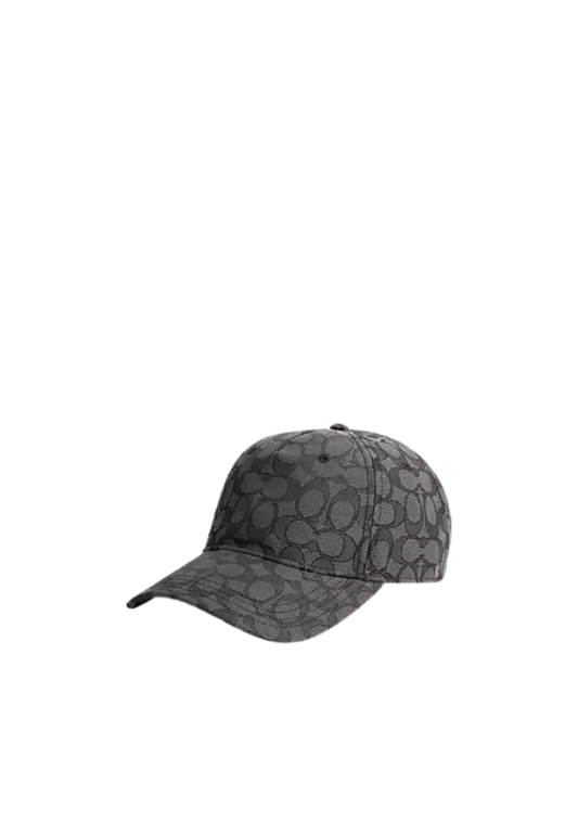 ( PREORDER ) Coach Signature Jacquard Baseball Hats In Charcoal CCN92