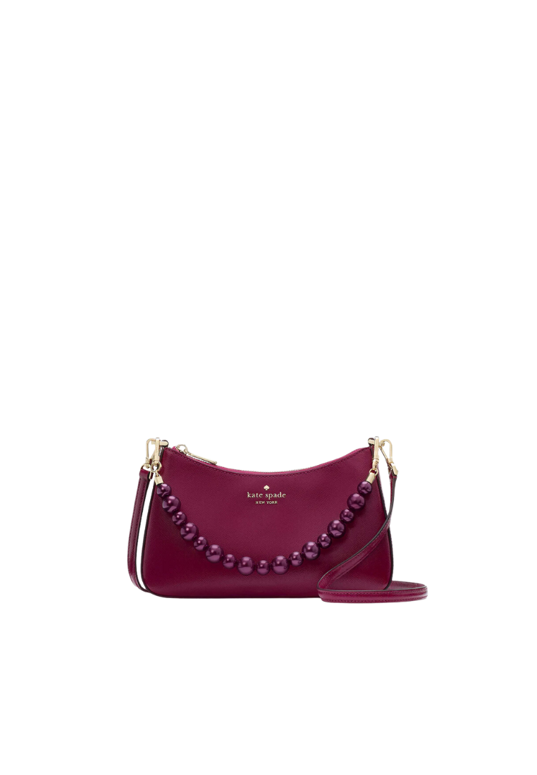 Kate Spade Madison Faux Pearl Medium Convertible Crossbody Bag In Dark Raspberry KI932