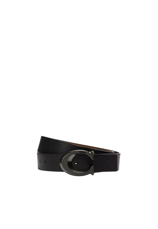 Coach Signature Buckle Cut To Size Reversible Belts In Gunmetal CQ013