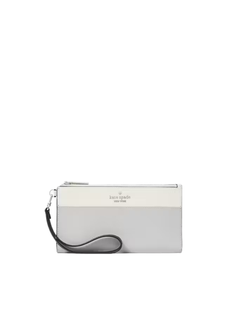 Kate Spade Madison Double Zip Wristlet In Platinum Grey KC507