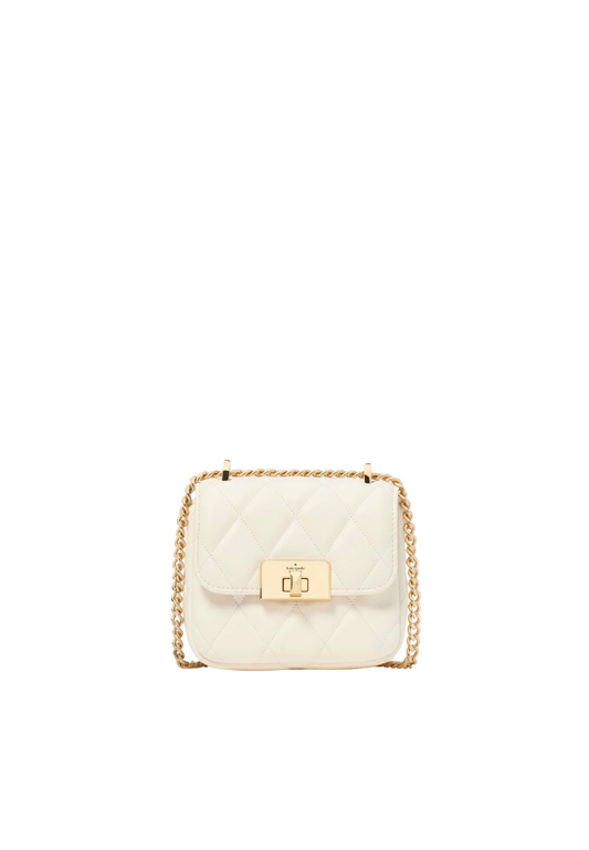 Kate Spade Carey Quilted Micro Flap Crossbody Bag In Meringue KJ956
