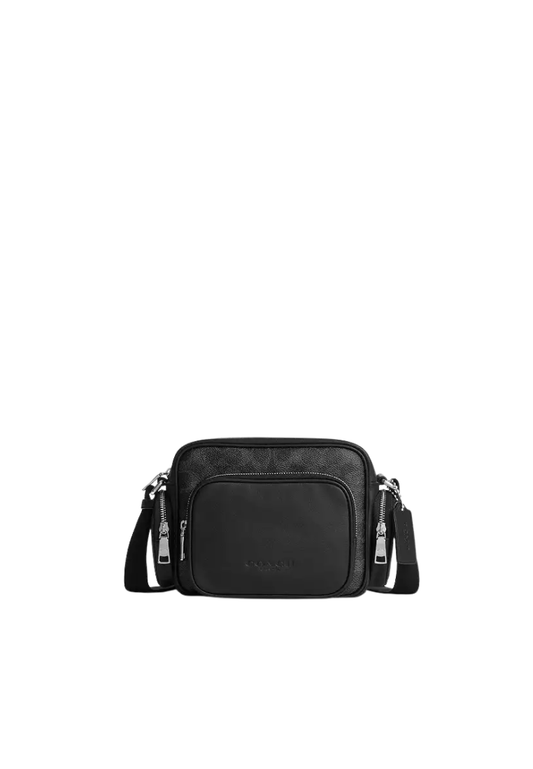 Coach Fletcher Crossbody Bag In Signature Canvas In Black Signature CEA25
