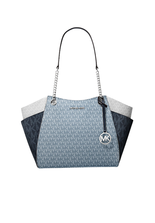 ( PREORDER ) Michael Kors Jet Set Large Color-Block Signature Logo Shoulder Bag In Admiral Multi 35S5STVE3B