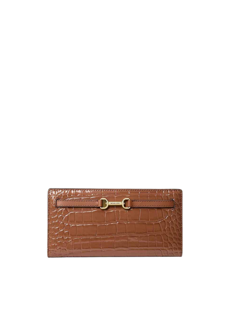 Michael Kors Carson Large Crocodile Embossed Wallet In Luggage 35F5G2ZE3A