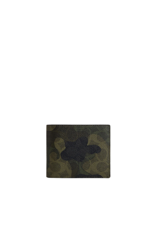 Coach 3 in 1 Wallet Signature Camo Print In Dark Shamrock Multi CW232