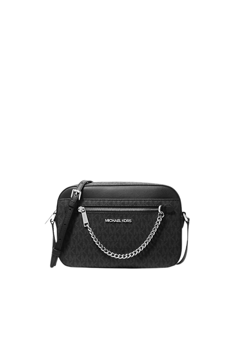 Michael Kors Large East 35S1STTC9B West Zip Chain Crossbody In Signature Black